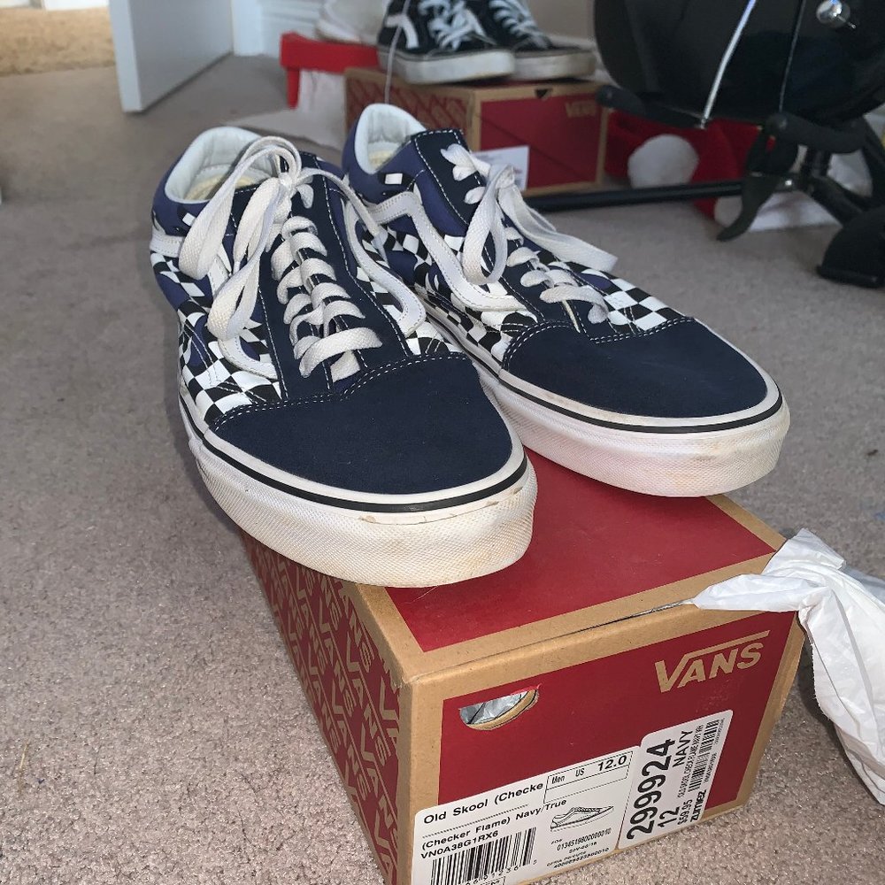 Men's Vans Old Skool Checker Flame Size 12